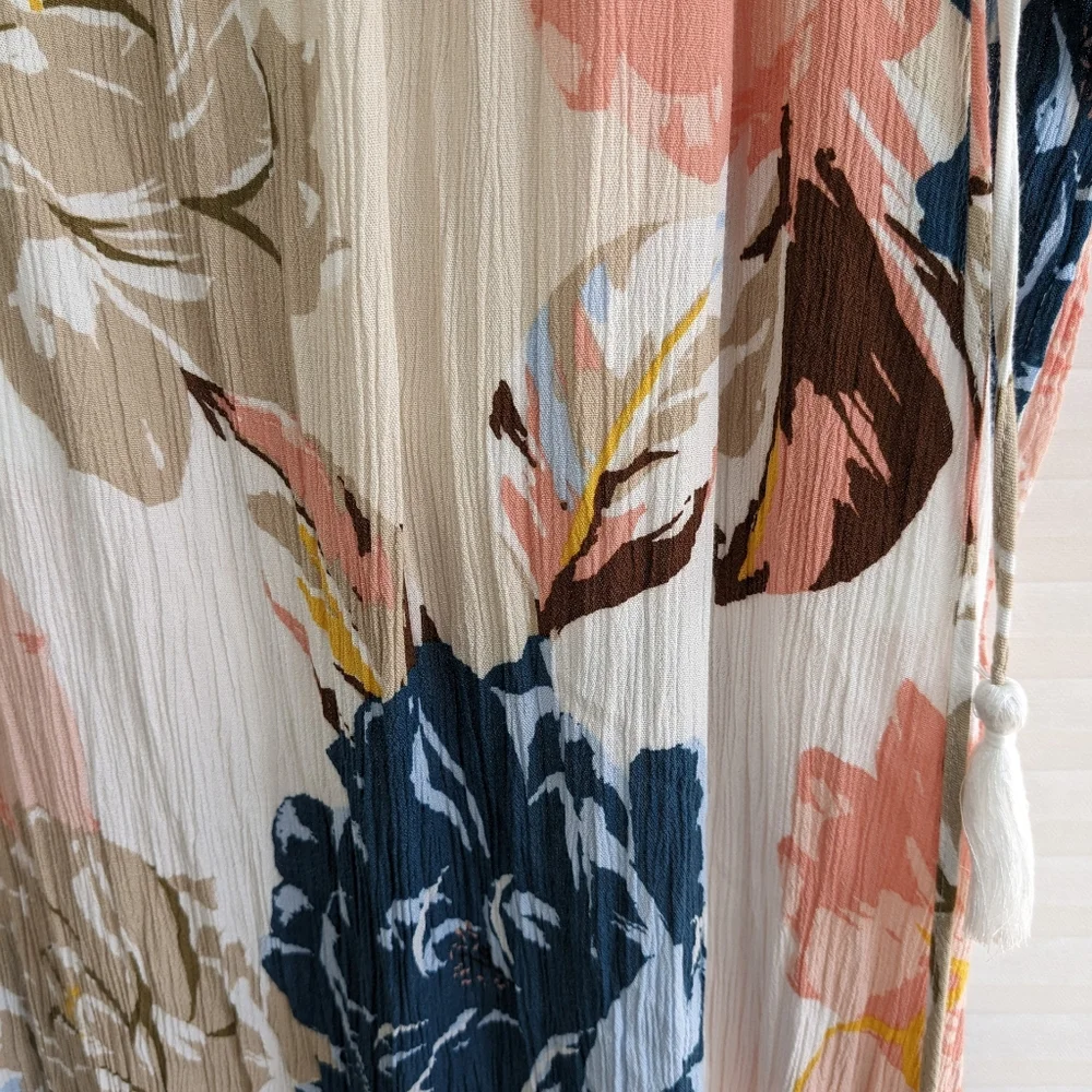Cato Floral Print Flowy Tie Waist Maxi Medium - Picture 4 of 5
